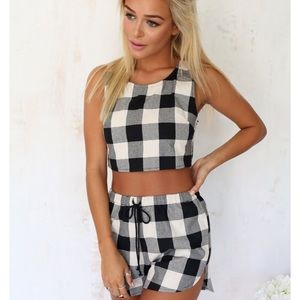 Sabo Skirt Checkered Set
